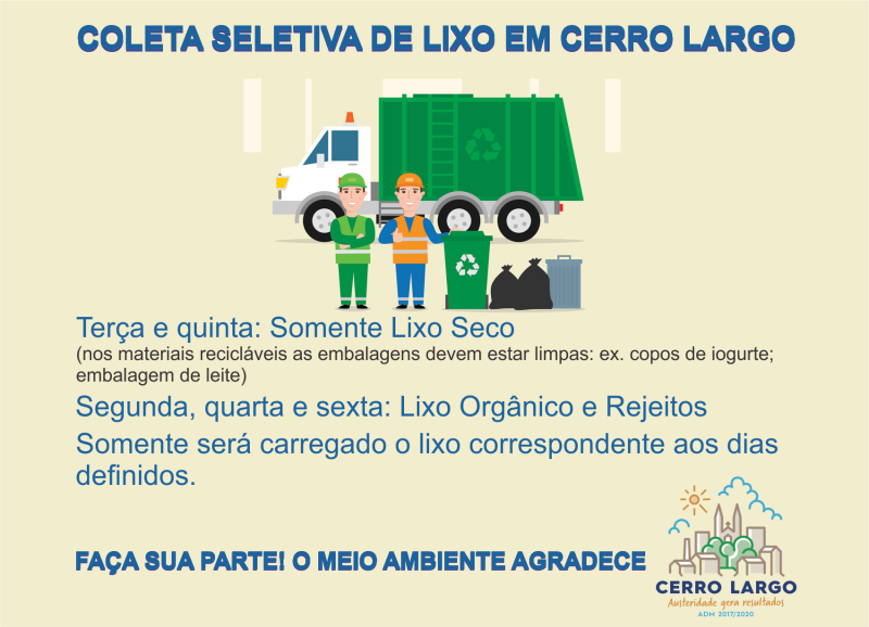 COLABORE COM O MEIO AMBIENTE!!! FAÇA A RECICLAGEM CORRETA